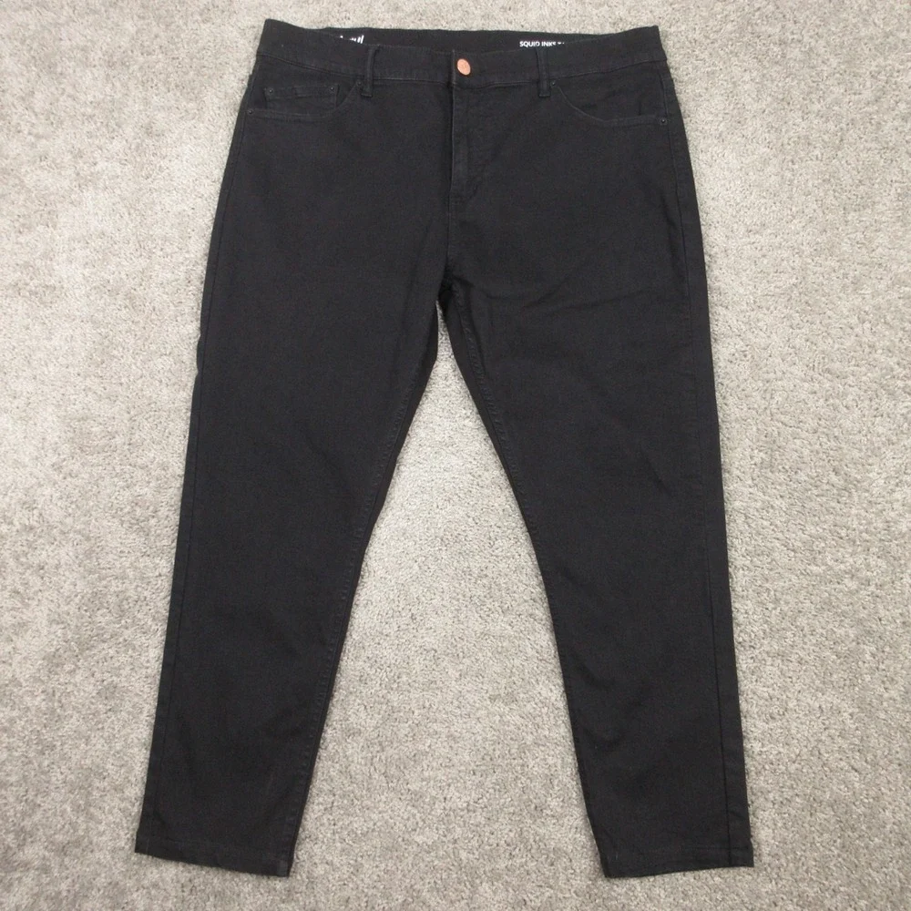 Mugsy Jeans Mens 37x26 (Tag 38x30) Black Squid‎ Inks Tapered Stretch Denim Pants